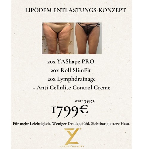 Bodyforming-Paket 6 – Lipödem-Entlastungskonzept (20x YAShape Pro, Roll SlimFit, Lymphdrainage + Crème)