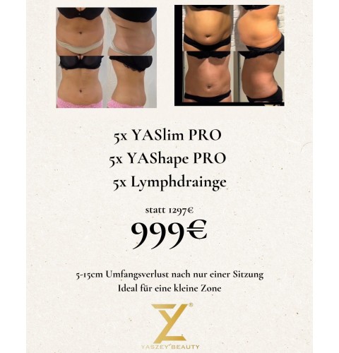 Bodyforming-Paket 1 – Kleine Zonen (5x YASlim Pro, YAShape Pro, Lymphdrainage)
