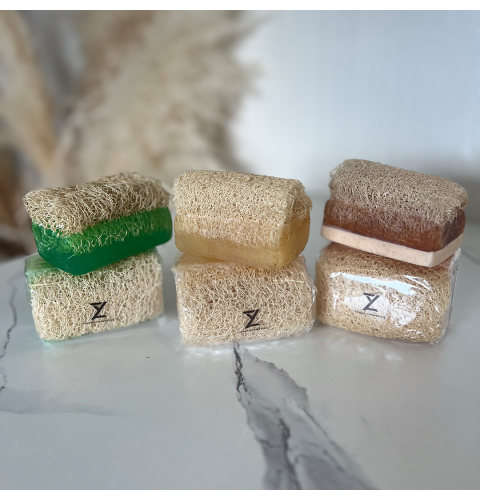 Kürbisfaser-Seifen Set – Aloe Vera, Reis & Honigmilch
